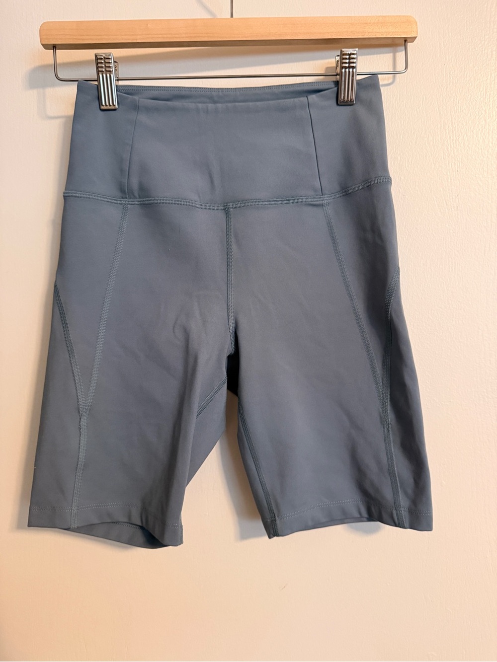 girlfriend collective Steel Blue High-Rise Bike Shorts